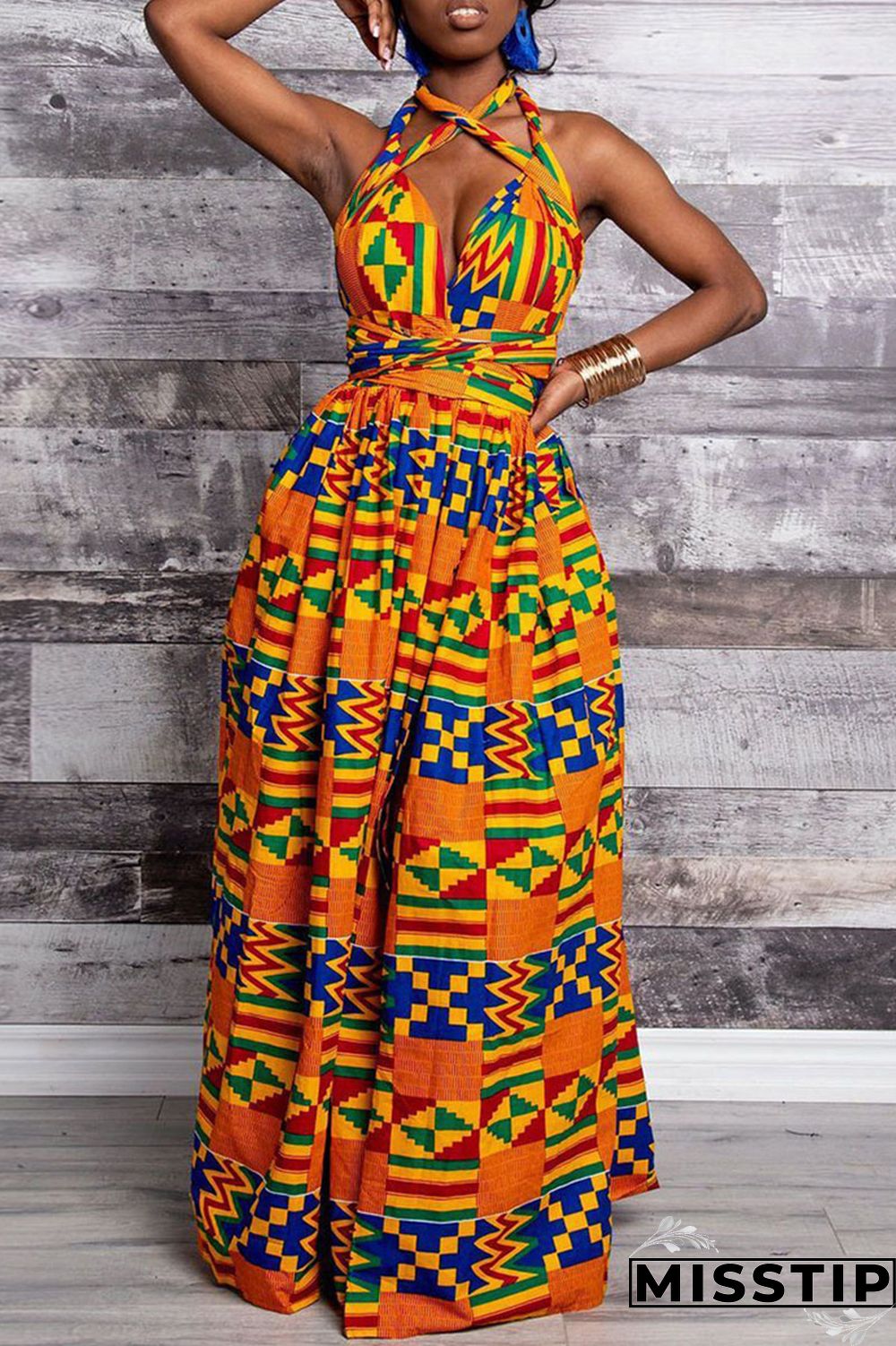 Red Vintage Elegant Print Patchwork Asymmetrical Collar A Line Dresses