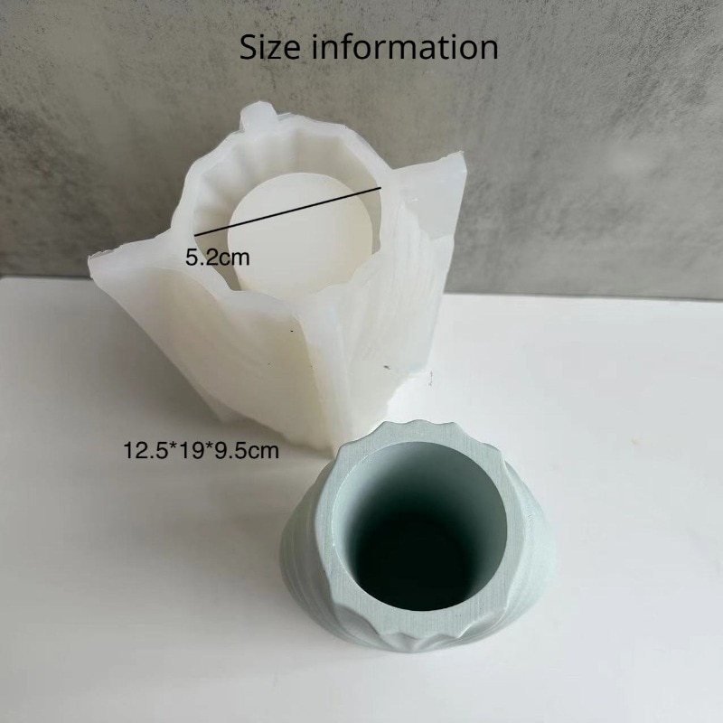 Large Vase Epoxy Silicone Mold Geometric Shell Shape Vase Cement Concrete Gypsum Molds Plaster Concrete Planter Mould Home Decor