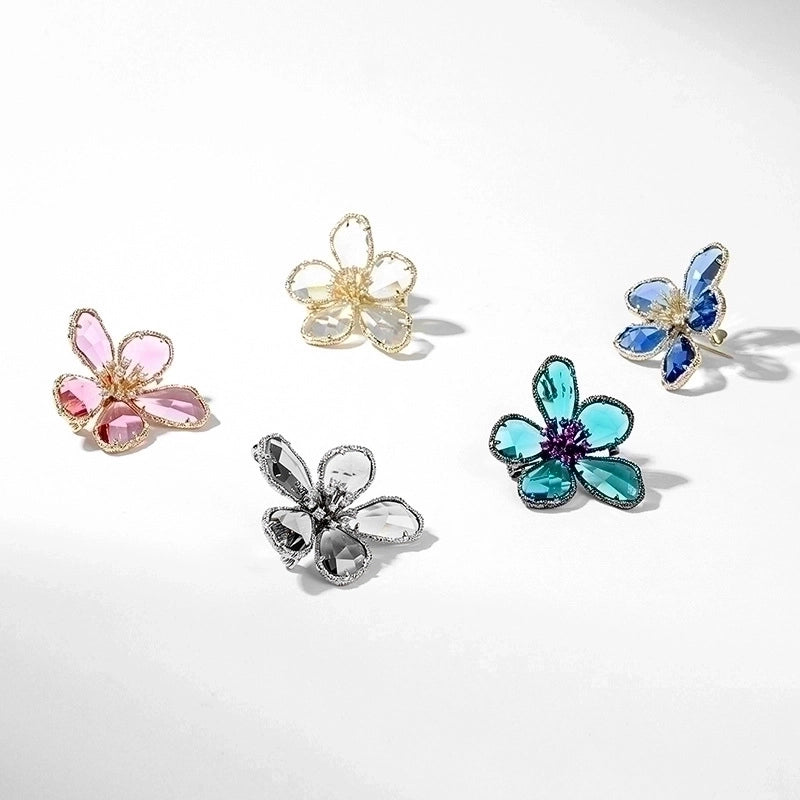 Retro Pin Flower Alloy Inlay Artificial Crystal Rhinestones Women’S Brooches