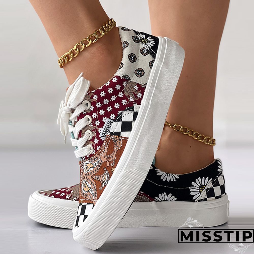 Multicolor Casual Patchwork Round Comfortable Shoes