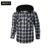 2024 New Loose Casual Flannel Long-sleeved Hooded Plaid Shirt