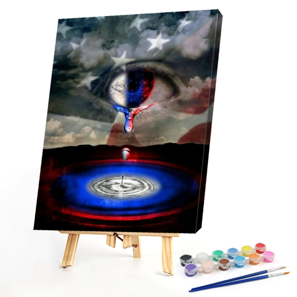

40*50CM - Paint By Numbers - Flag In The Eyes, 501 Original