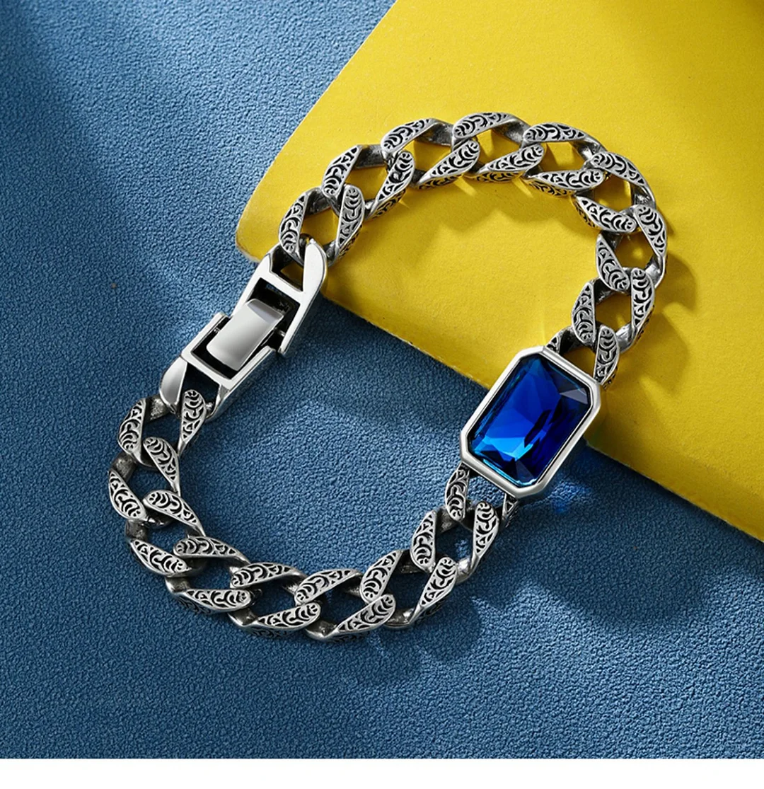 Simple Sapphire Couple Bracelet For Men and Women