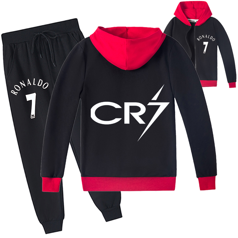 Mayoulove Kids Cristiano Ronaldo Zip-Up Set - Unisex Tracksuit for Boys  Girls, Soccer Star Inspired Apparel-Mayoulove