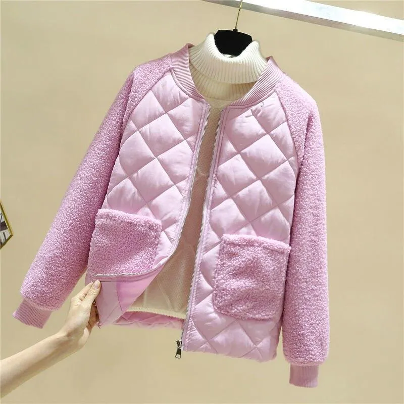 Winter Jackets Women 2021 Casual Solid Thick Warm Jacket Coats Stand Collar Pockets Female Down Outwear Chaquetas Parkas Mujer 1103