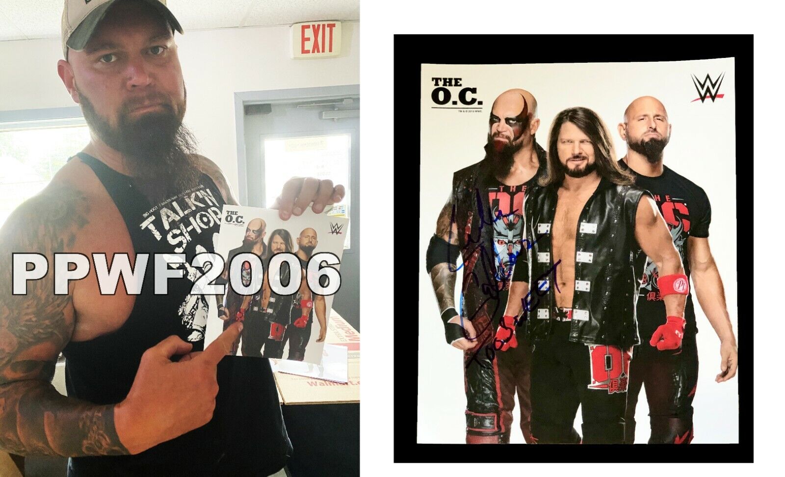 WWE LUKE GALLOWS HAND SIGNED AUTOGRAPHED 8X10 OC PROMO Photo Poster painting WITH PROOF AND COA