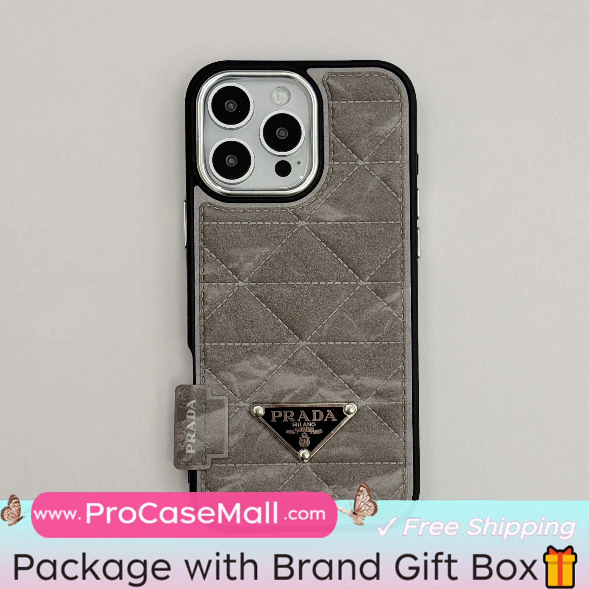 PRADA PREMIUM SNOW MOUNTAIN LEATHER APPLE IPHONE CASE
