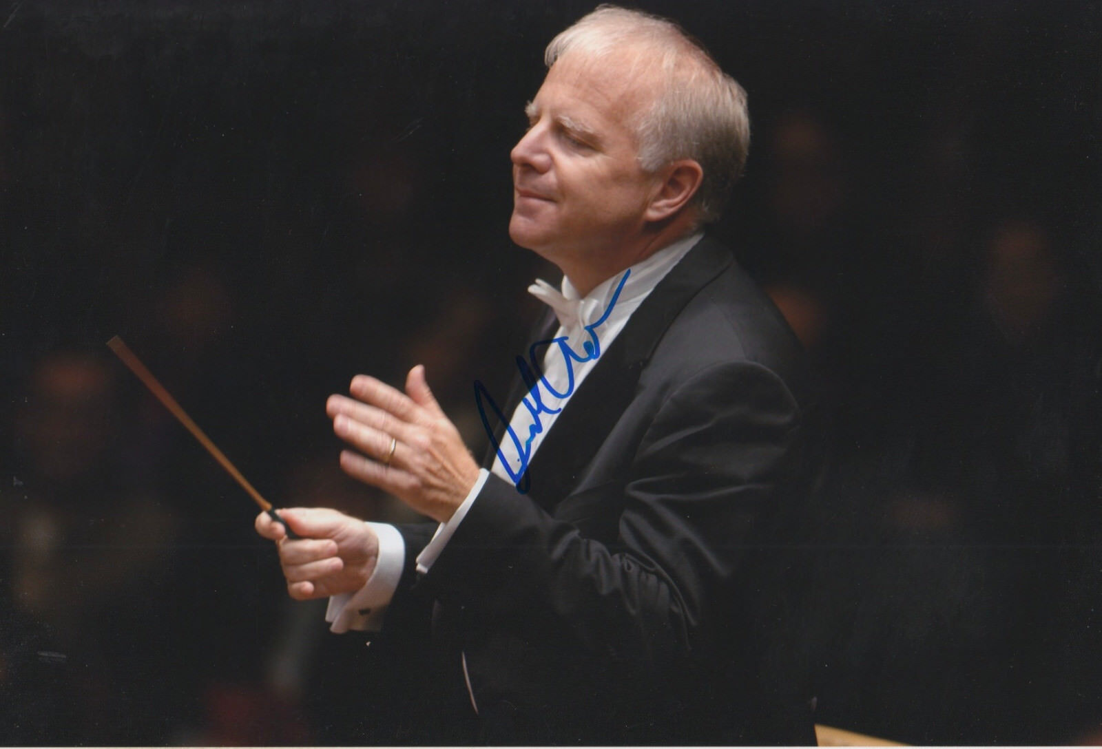 Leonard Slatkin Conductor signed 8x12 inch Photo Poster painting autograph