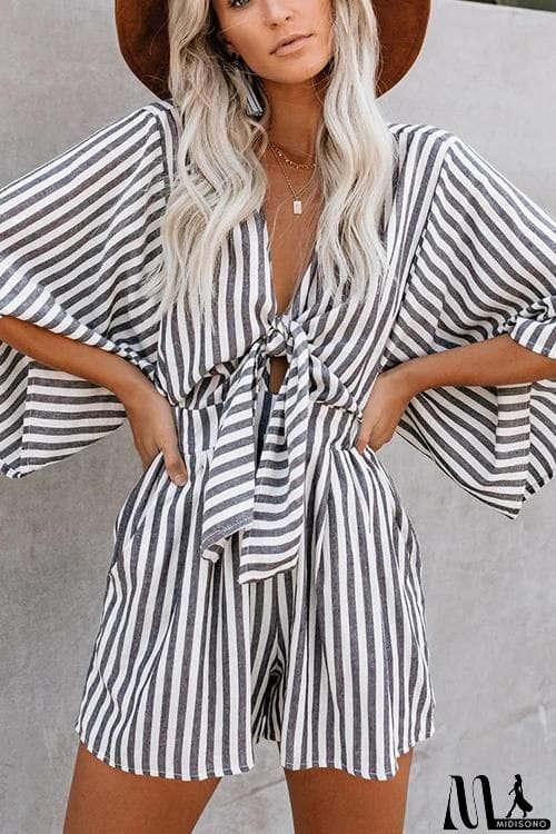 MidiSono - Print Bat Knot Romper