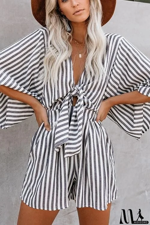 MidiSono - Print Bat Knot Romper