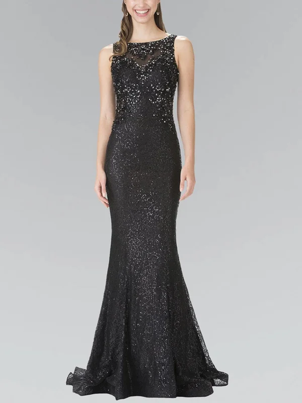 Floral Sequin Lace Maxi Dress