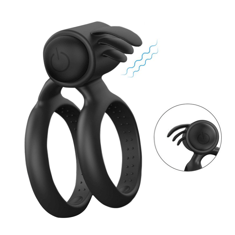 Vibrating Cock Ring with Double Ring Rosetoy Official