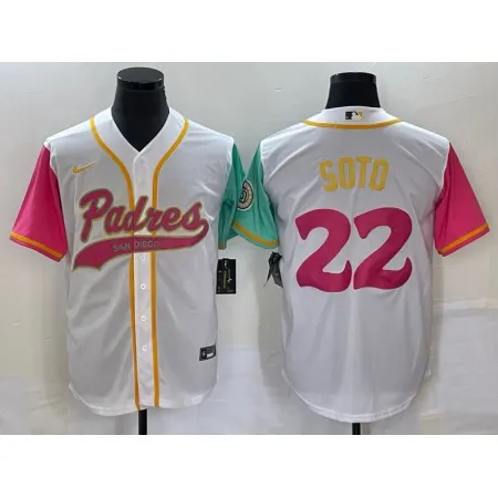 Men's San Diego Padres #22 Juan Soto White City Connect Cool Base Stitched Baseball Jersey RNY4
