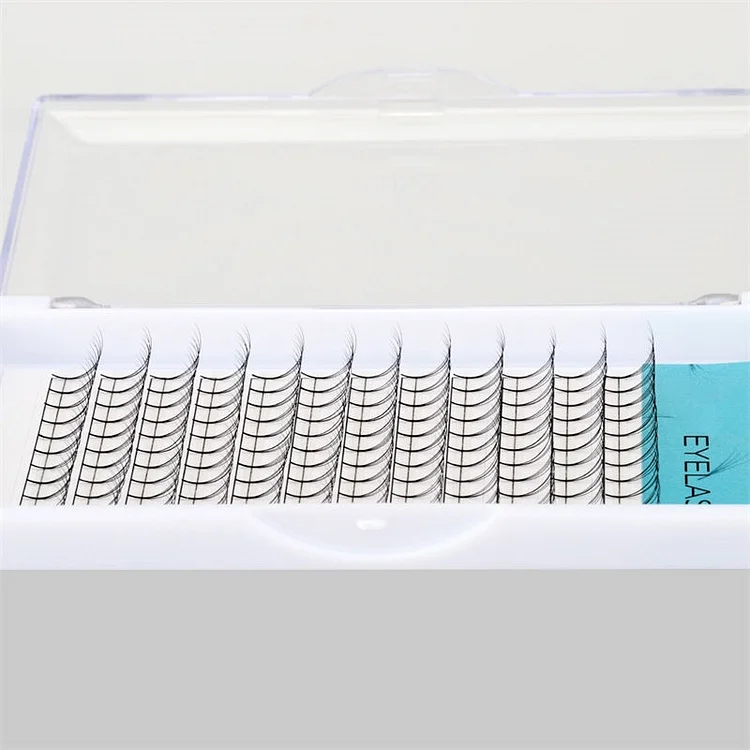 Wholesale Bulk Individual Cluster Lashes | Long Stem Premade Fans | Black | Plastic Box | For Professional Use