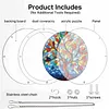 (18.5cm)DIY Acrylic Jigsaw Puzzle Window Hanging with Hanging Chain DIY Stained Glass Decoration Round Window Puzzle Decor for DIY Craft Project (Stained Glass Tree)