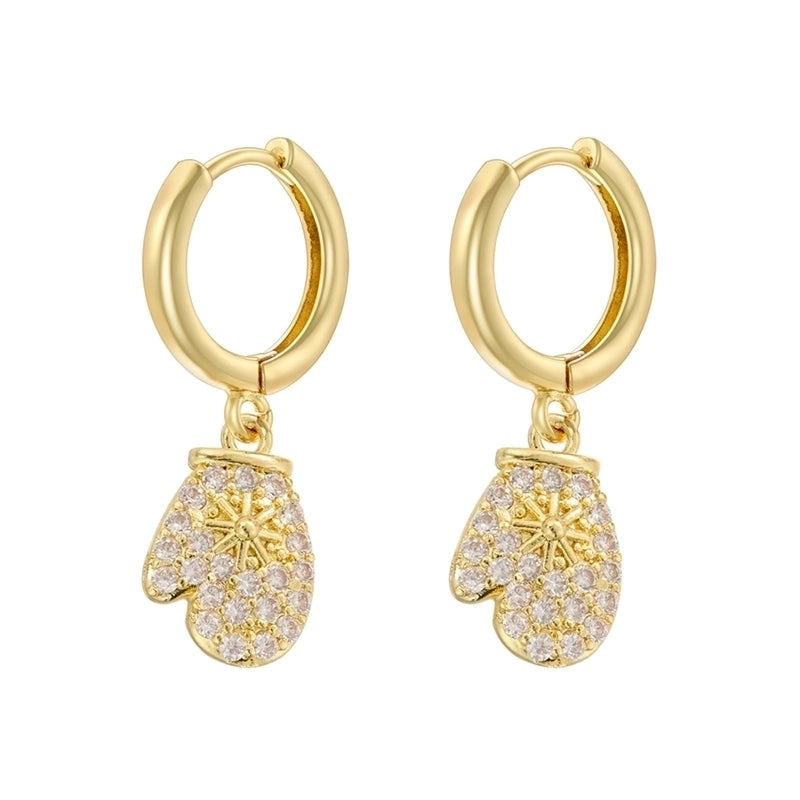 1 Pair Christmas Elegant Romantic Christmas Hat Christmas Tree Santa Claus Inlay Copper Zircon 18K Gold Plated Drop Earrings