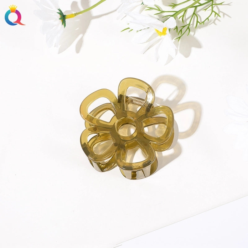 Fashion Flower Plastic Metal Stoving Varnish Hollow Out Hair Claws 1 Piece