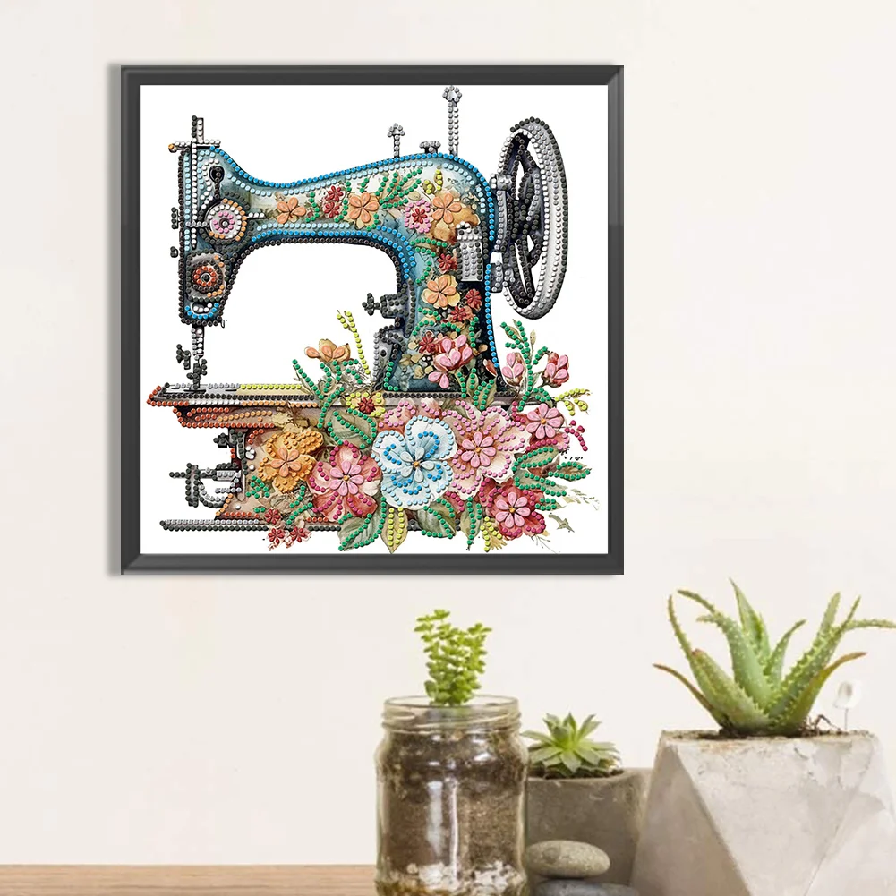 Diamond Painting - Partial Special Shaped Drill - Sewing Machine(Canvas|30*30cm)