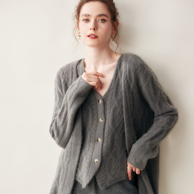 Casual Style Cashmere Cardigan For Women REAL SILK LIFE