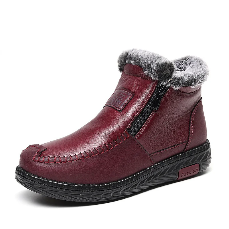 Letclo™ Women's Genuine Leather Non-Slip Ankle Boots letclo Letclo