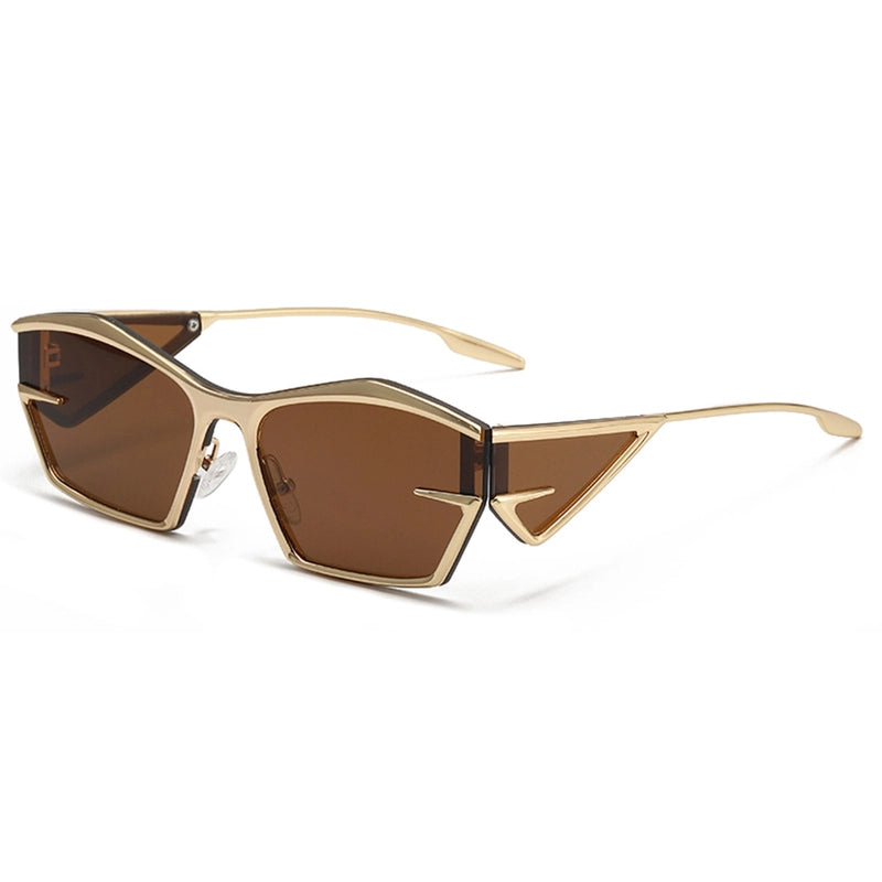 Casual Minimalist Color Block Solid Color Pc Special-Shaped Mirror Full Frame Women’s Sunglasses