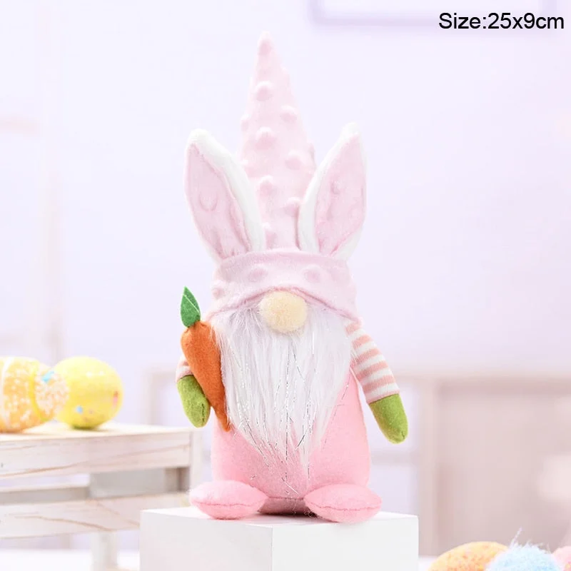 Easter Faceless Gnome Rabbit Doll Handmade Reusable Home Decoration Spring Hanging Bunny Ornaments Kids Gift