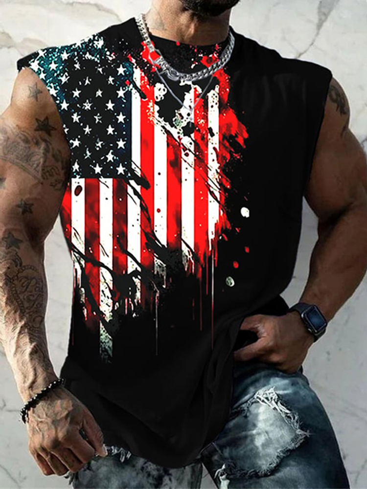 Comstylish Independence Day Flag Print Tank Top