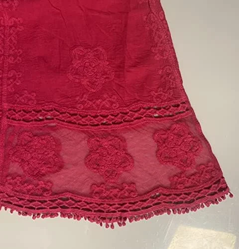 B2prity Women's Contrast Lace Bathing Suit Cover Up V-Neck Swimsuit Coverups Loose Swimwear Beach Dress Beachwear