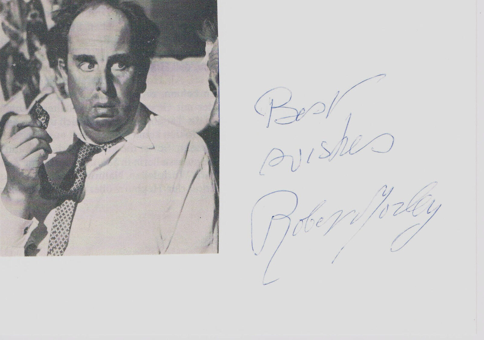 Robert Morley 1908-92 genuine autograph signed 4x6