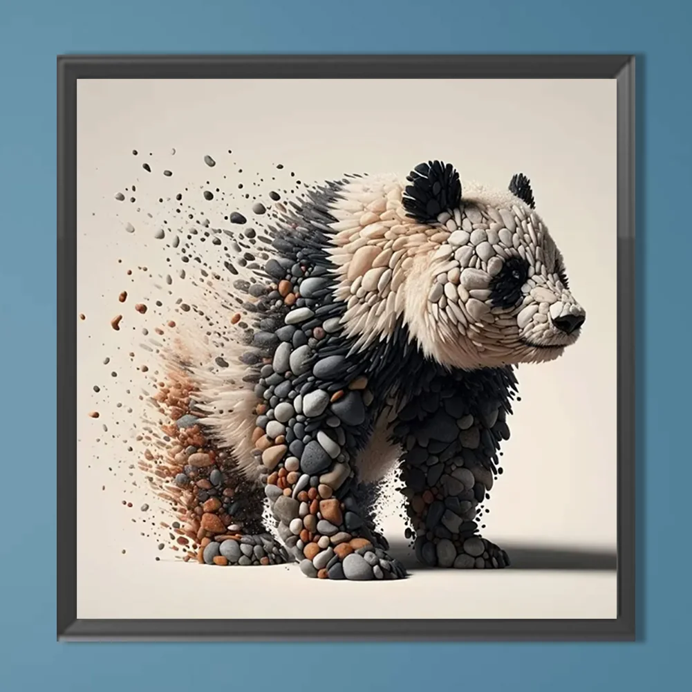 Diamond Painting - Full Round Drill - Stone Art Panda(Canvas|30*30cm)