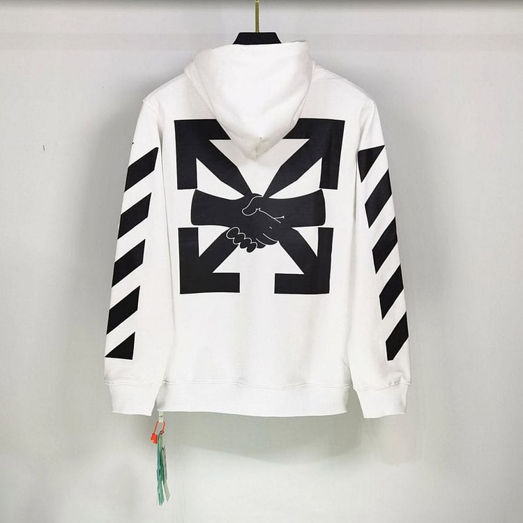 Off White Hoodie Autumn and Winter Off Handshake Arrow Hooded Men's and Women's Sweater