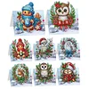 8PCS DIY Diamond Art Greeting Cards Xmas Congratulations Cards & Gifts (Owl)