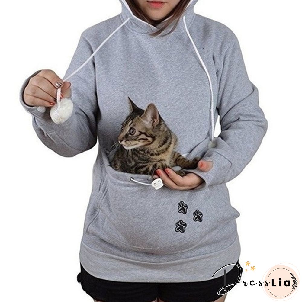 Winter Hoodies Fashion Pet Hoodie Cat And Dog Big Pocket Lovers Long Sleeve Coat