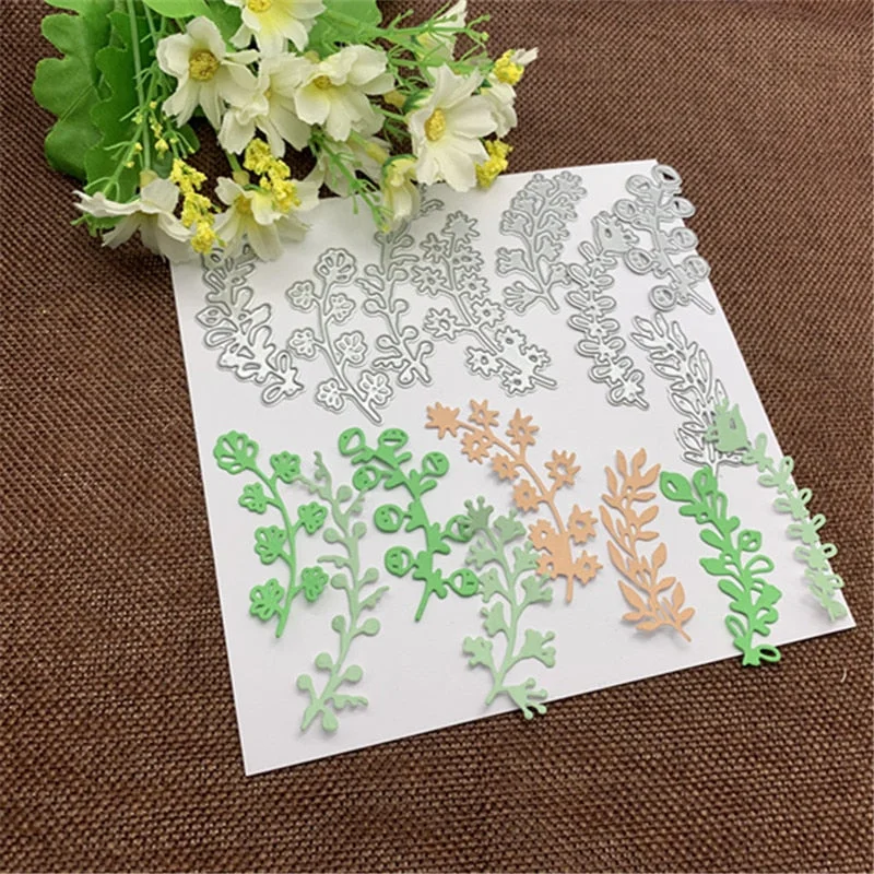 8pcs Leaves lace Metal Cutting Dies Craft Stamps die Cut Embossing Card Make Stencil