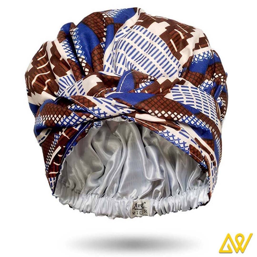 African Print Head Wrap With Satin-Lined - AW1874
