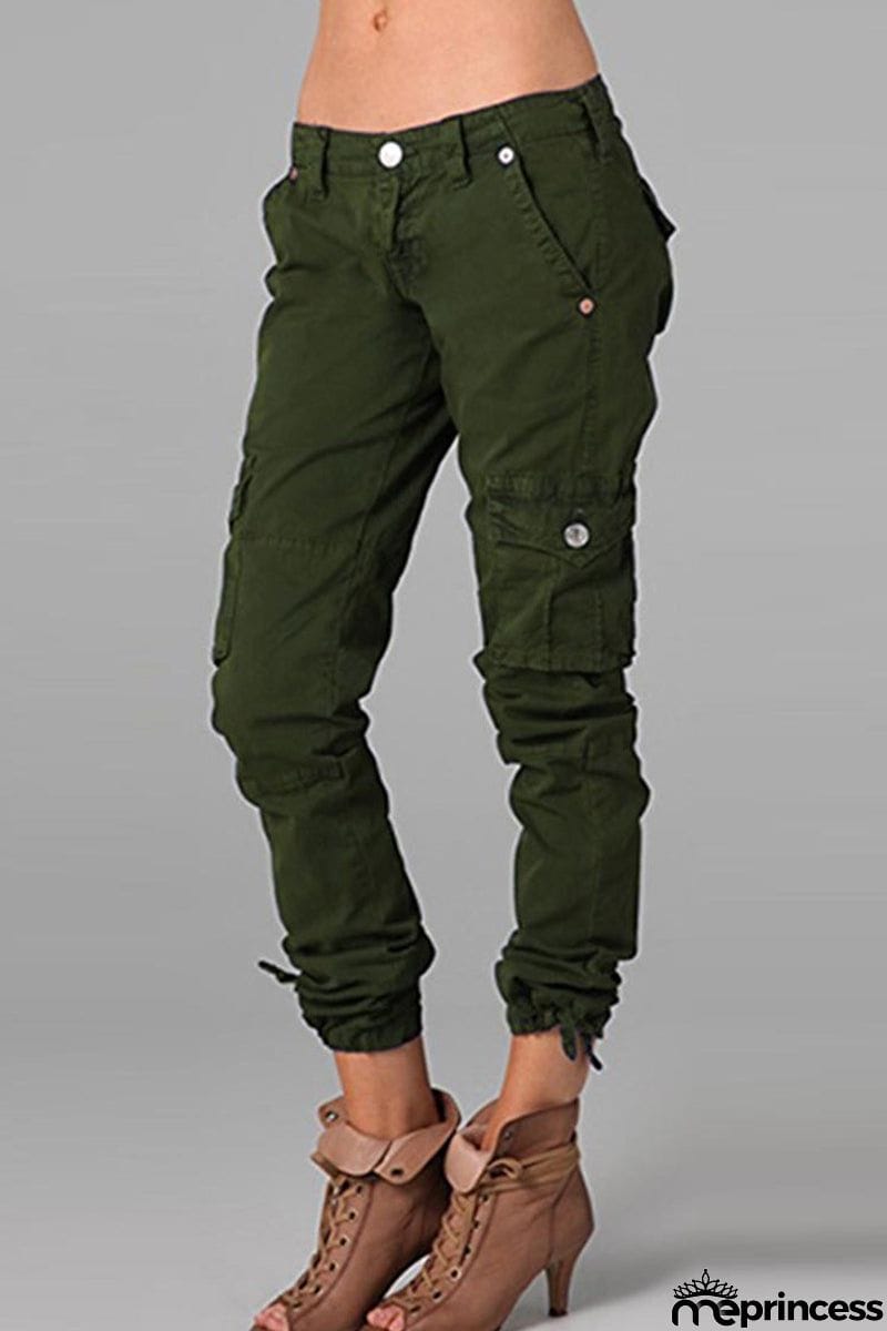 Street Solid Patchwork Skinny Mid Waist Pencil Solid Color Bottoms