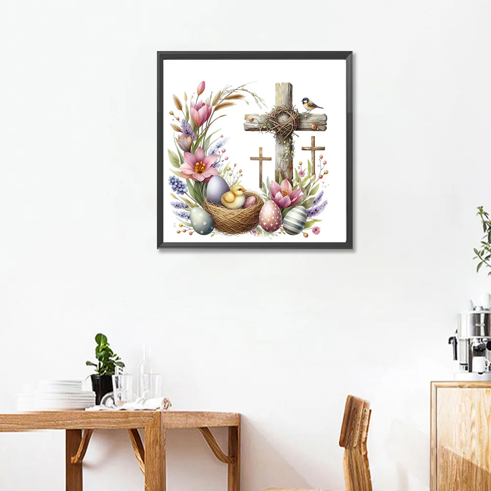 Diamond Painting - Full Square Drill - Easter Cross(Canvas|35*35cm)
