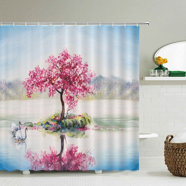 

Shower Curtain – Rural Scenery Flower-180*180cm, 501 Original