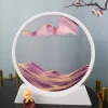 Round quicksand painting living room hourglass glass decoration landscape painting office creative decoration