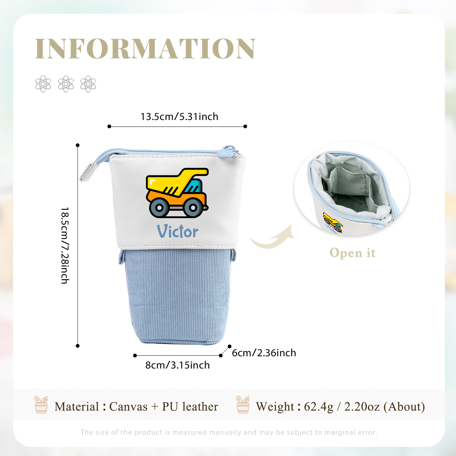 Personalised Pencil Case Custom Name & Vehicle Pattern Pen Pouch Back To School Gift for Sons Daughters-Jessemade AU