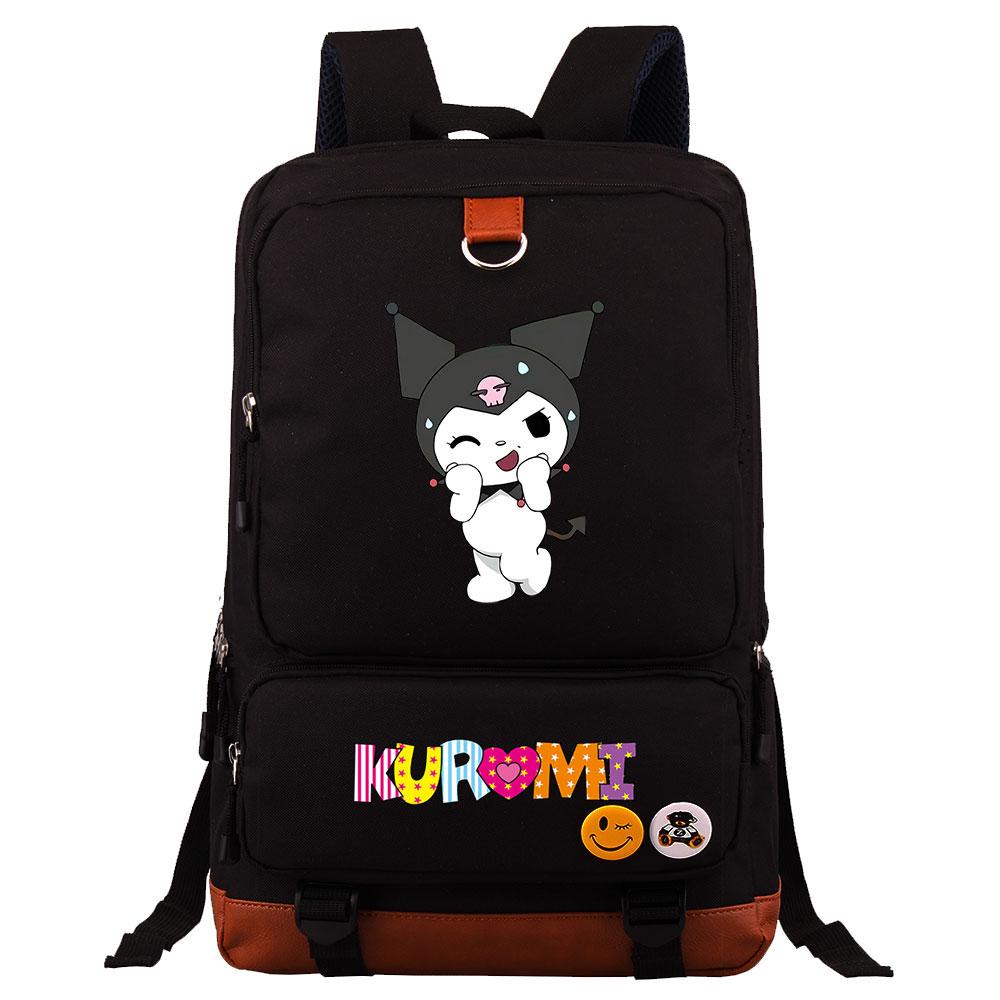 Mayoulove Kuromi Backpack Lightweight Design Adjustable Straps For School Use-Mayoulove