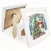 5D DIY Partial Special Shaped Drill Diamond Painting Xmas Owl With Frame Kit 19.2x19.2cm
