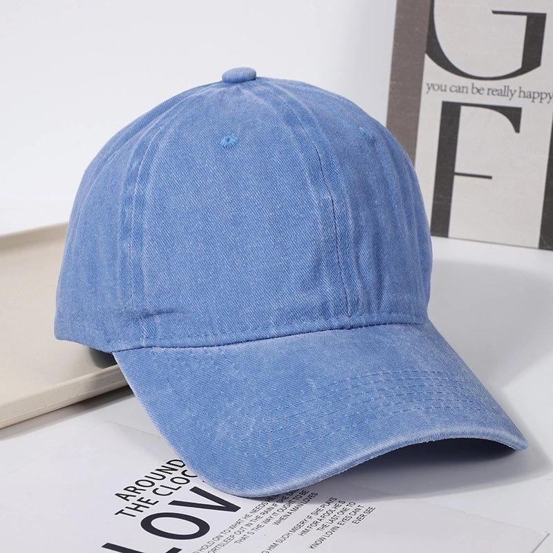 Korean-style Retro Distressed Washed Soft Cotton Baseball Cap Trendy Men’s And Women’s Street Light Plate Curved Eaves Hip-hop Duck Tongue Hat