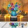 (US Local)Acrylic Double Sided Butterfly Vase Diamond Painting LED Night Light for Desktop