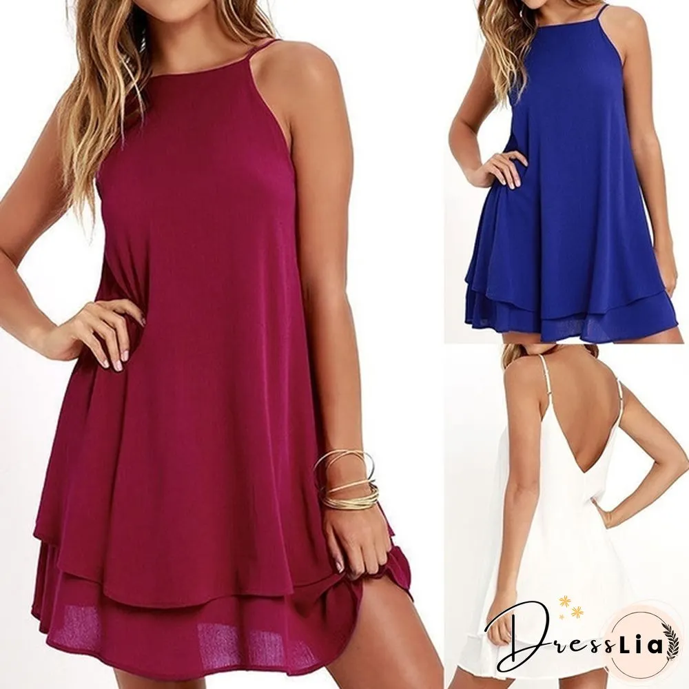 Chiffon Dress Sexy Mini Casual Dresses Spaghetti Strap A Line Off Shoulder Dresses
