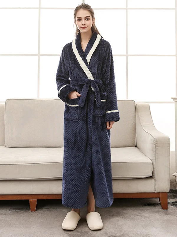 Comfortable Solid Warm Pajama Robe