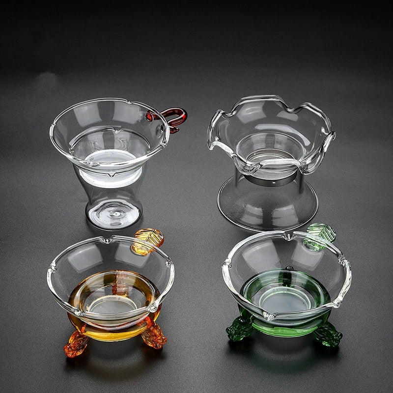 Glass Tea Filter Tea Drain Filter Screen Partition Tea Strainer Kung Fu Tea Set Fair Cup Accessories Transparent Filter
