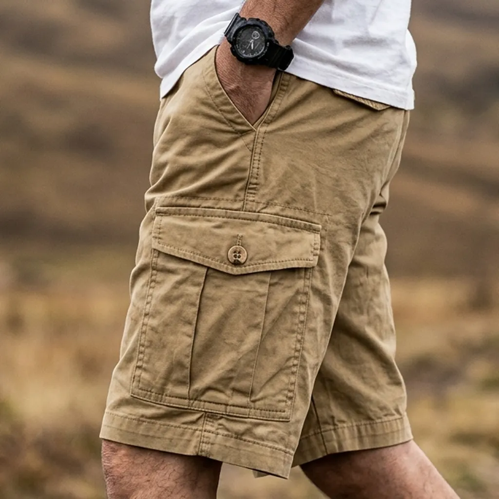 Men's Cotton Cargo Shorts Utility Style With Multiple Pockets And Durable Fabric-INSPIREUSE