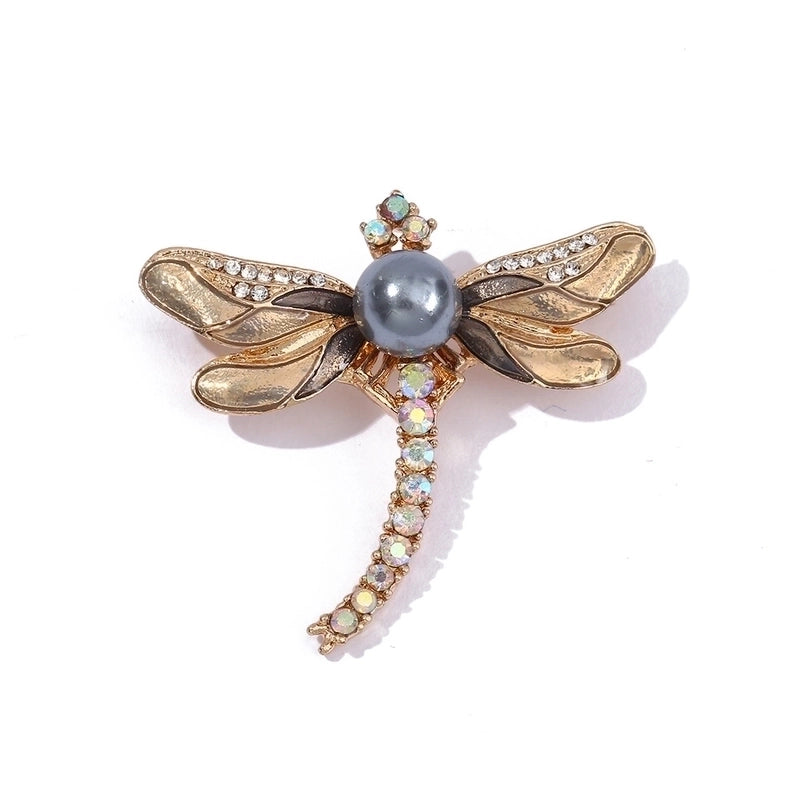 Retro Pin Dragonfly Alloy Enamel Inlay Zircon Women’S Brooches
