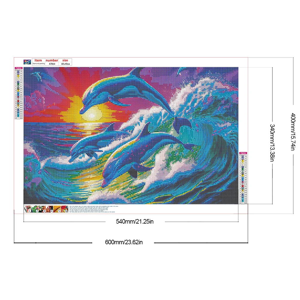Diamond Painting - Full Round Drill - Dolphin(Canvas|40*30cm)